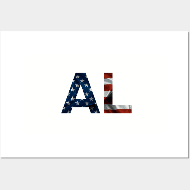 Alabama  American Flag Abbreviation Wall Art by AdventureFinder